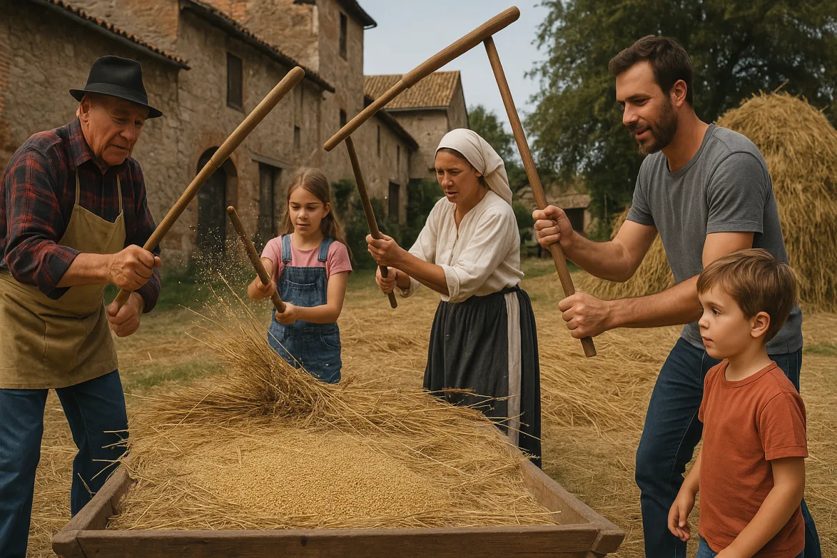 Quando si svolge la battitura del riso con metodi antichi? Un appuntamento per tutta la famiglia